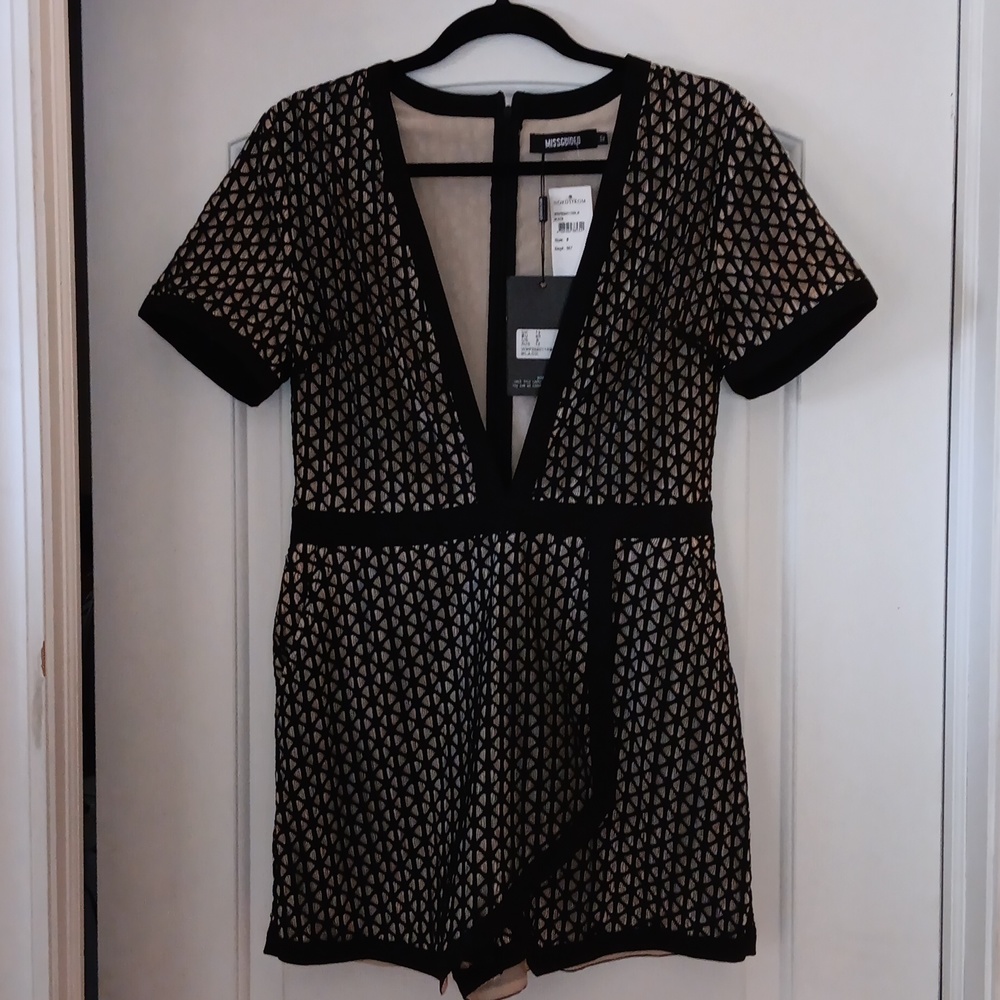 Black and tan romper